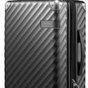 LUGGEX Luggage with Spinner Wheels, Polycarbonate Expandable Hard Shell Suitcase, Carry On 20 Inch, Black (Charcoal Metallic)