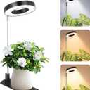 LBW Grow Light for Indoor Plants, Full Spectrum Plant Grow Light with Base, Height Adjustable Plant Growing Lamp with Auto On/Off Timer 6/8/12/16H, 3 Colors,5 Dimming Levels, for Small Plants, Black