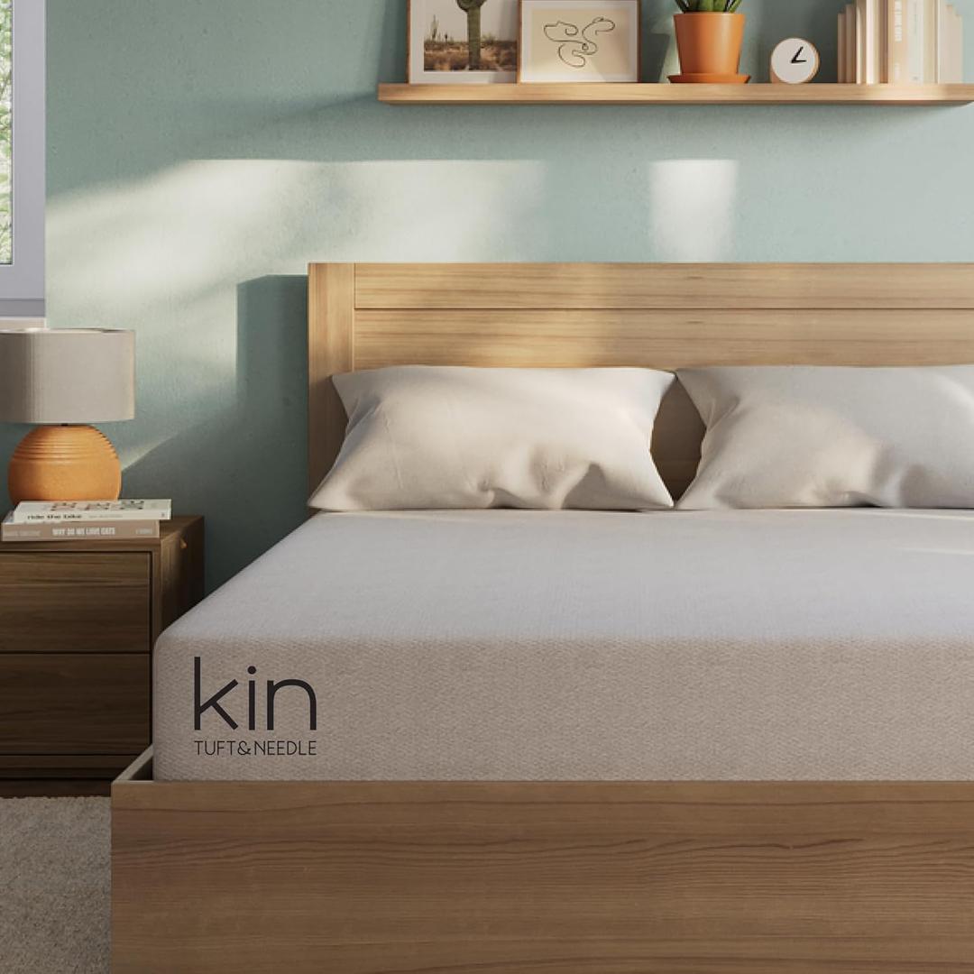 Kin By Tuft & Needle Medium Firm 10" Queen Adaptive Foam Mattress in a Box, Cooling Pressure Relief, Balanced Support, 100 Night Trial, Fiberglass-Free, CertiPUR-US, Style: Kin 10" Foam