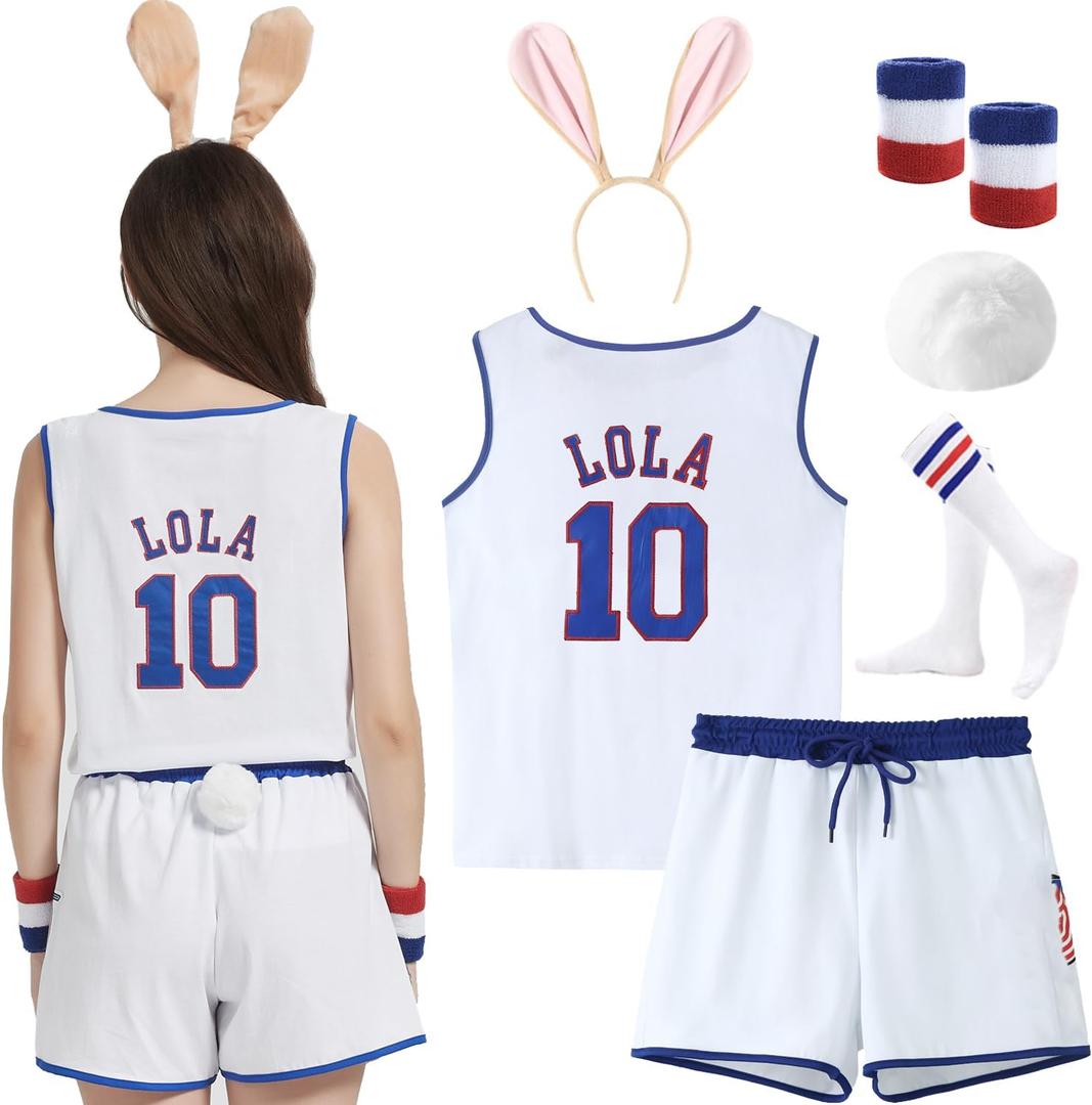KaKaxi Couples Halloween Cosutme for Women Basketball Jersey Outfit and Accessories (Small)