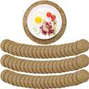 Colingmill 60 Pcs Round Rattan Placemats Bulk, 13 Inch Woven Placemats Natural Straw Hand Woven Farmhouse Boho Round Table Mats for Wedding Bridal Shower Home Dining Dinner Party Decoration