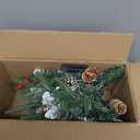 Lighted Outdoor Christmas Tree Urn Filler, Pre-lit Artificial Xmas Pine Trees with Tripod Stake, Outdoor Light Up Christmas Planter Filler