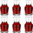 Remagr 6 Pack Single Serving Wine Carafe Glass Small Mini Carafe Individual Wine Refill Decanter for Dinner Parties Tastings Bars Restaurants (6.5 oz)
