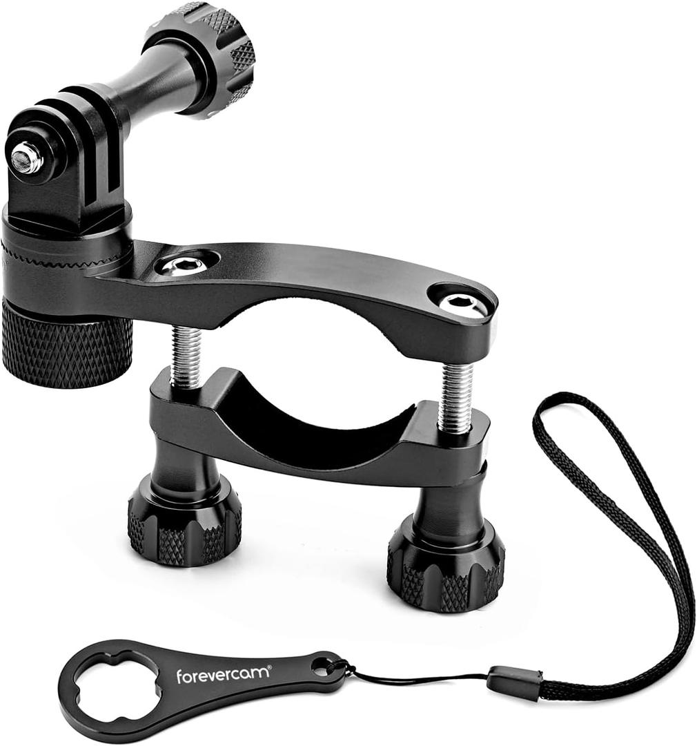 Forevercam Bike Handlebar Mount for GoPro (360 Rotation and Lock Any Direction) 0.6-1.3inch All Aluminum Bike/Motorcycle Handlebars Seat Post Ski Pole Mount for Gopro Hero 8/9/10/11/12/13Black