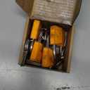 4-Pack Keyed Alike Locks, Orange Covered Brass Keyed Padlock with Stainless Steel Shackle, 1-9/16 Inch Lock Body, Rustproof Locks for Luggage Gate Fence Hasp Cabinet Toolbox Gym School Locker