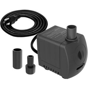 Submersible Pump 150GPH (550 L/H 9.5W) Ultra Quiet with Over Heating Protection 4ft High Lift for Fountains, Hydroponics, Ponds, Aquariums & More