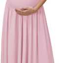 OUGES Women's 2026 Off The Shoulder Mesh Maxi Maternity Dress for Photoshoot Baby Shower Sleeveless Formal Long Dresses, Medium