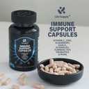 Immune Support Capsules, 10-in-1 Powerful Blend of Vitamin C, E, B6, Zinc, Elderberries, Garlic Bulb, Echinacea, Turmeric Advanced, Immune Defense for Adults EXP: 10-2026