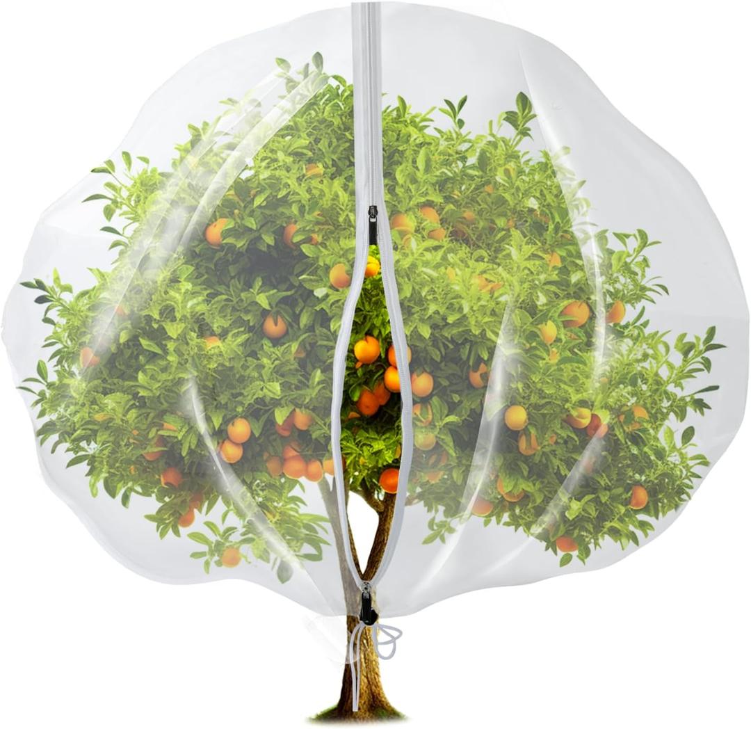 13.1 x 9.8 ft Large Tree Nets for Fruit Trees with Zipper Drawstring, Transparent Bird Netting for Fruit Trees, Garden Insect Barrier Mesh Cover for Plants, Protects Against Bugs Birds Deer Squirrels
