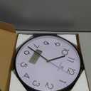 Lafocuse 12 Inch Silent Analog Wall Clock with LCD Display for Calendar and Temperature, Digital Black Wall Clocks with Date and Day Battery Operated Clock for Living Room Bedroom Office (Black)