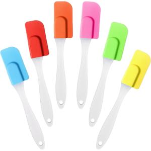 6 PCS Mini Silicone Spatula, Multicolor Small Spatula Silicone, Heat-Resistant Mini Rubber Spatulas Set Kitchen Tools for Baking, Cooking, Mixing