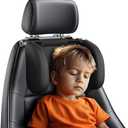 Car Headrest Pillow, Thickened Memory Foam Road Pal Headrest, Neck Support Pillow, 180° Adjustable Car Headrest, U- Shaped Design, Travel Car Sleeping,Suitable for Kids and Adults (Black)