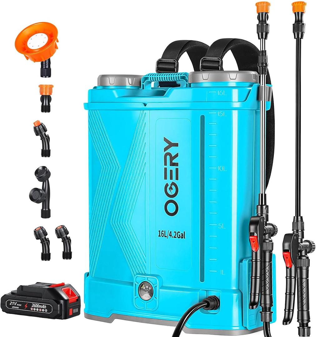 OGERY Battery Powered Backpack Sprayer 4 Gallon