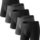 Natural Feelings Men's Underwear Viscose from Bamboo Boxer Briefs Underwear Pack for Men (5: Black Grey)