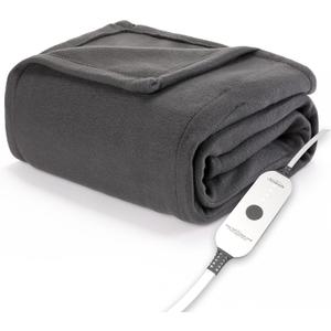 Sunbeam Royal Ultra Fleece Heated Throw Electric Blanket, 50" x 60", 4 Heat Settings, 4-Hour Auto Shut-Off, Warming Throw for Couch or Bed, Fast Heating, Machine Washable, Warm and Cozy, Night Fog