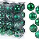 AceOrbit 24 Pcs Christmas Balls Ornaments 3.15 Inch Christmas Tree Ornaments Plastic Balls Elegance Modern Hanging Decoration for Xmas Tree Decorations(Green)