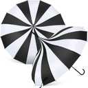 Queekay 2 Pcs Gothic Pagoda Umbrella 36" Large Retro Parasol for Rain or Sun, Wedding Umbrella, Vampire & Gothic Lover Gifts