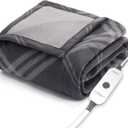 Sunbeam 50"x60" Electric Heated Throw Blanket, 4 Heat Settings, Auto Shut-Off, Machine Washable - Grey Galway Plaid