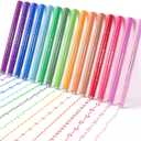 15 Colors Curve Highlighter Pens Set15 Different Shapes Dual Tip Markers Cool Pens for Journal Planner Scrapbook Art Office School Supplies (Pattern Tip + Fine Tip (15 vibrant))
