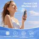 Handheld Portable Mini Fan, Personal Small Pocket Design, 19500RPM Powerful Motor Trubo, 10H Max Cooling time USB Rechargeable, 5 Speeds for Women/Men/Travel/Beach/Outdoor- Coconut Ash