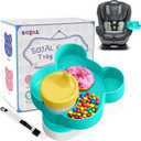 BlueOrigin Car Seat Snack Tray - Travel Tray for Kids Car Seat, Stroller, Booster and Anywhere with a Cup Holder, Toddler Road Trip Essentials Food Plate for Snacks, Toys, Entertainment (Teal)