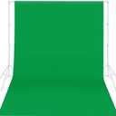 HEMMOTOP Green Screen Backdrop, 6x9 ft Greenscreen Background for Streaming, Seamless Polyester Green Photo Backdrop Fabric Sheet for Photography, Video Recording (Backdrop only)