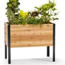EARTH ELEVATED 100% Canadian Cedar Wood Elevated Garden Bed for Gardening - Planter Pot to Grow Herbs Flowers, and Vegetables at Home Indoor and Outdoor Patio Balcony Deck - 18” x 36” x 30”, Medium