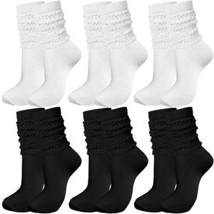 6 Pairs Slouch Socks for Women, Soft Extra Long Thick High Slouch Slouchy Sock for Women Mothers Gifts