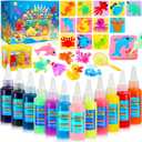 MDINGTD Magic Water Elf Toy Kit, DIY Magical Gel Art Crafts Kits with 12 Gels and 12 Molds, Make Your Own Creative Toys Party Favors Easter Christmas Birthday Gifts for Boys Ages 4-12