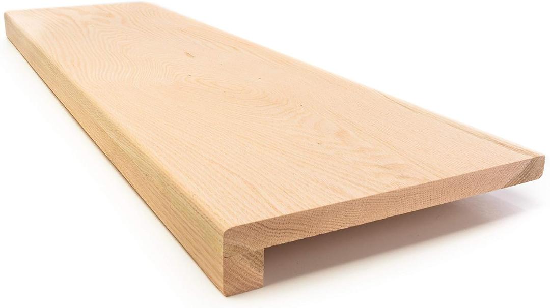 Solid Red Oak Stair Tread with Small (3/4") Square Nose Profile (42" X 11 1/2")