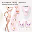 Smooth Glide Epilator for Women, Painless 2-Speed Hair Removal Device with LED Light, 36 Tweezers & Massage Pad, Rechargeable Epilator for Face, Bikini, Arms & Legs
