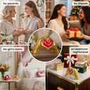 Gold Room Decor Heart Hand Sculpture,RGB Light,Bedroom Kitchen Table Bookshelf Decor, Anniversary Birthday Valentine Thanksgiving Christmas Gifts for Girl Girlfriend Women Mom (Merry Christmas)