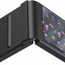 for Samsung Galaxy Z Flip 5 Case with Screen Protector & Hinge Protection, Soft Leather Touch Protective Cover, Anti-Scratch Non-Slip Shockproof Case for Z Flip 5 2023, Black