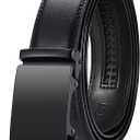 VATAN Men's Belt Leather Ratchet Belt for Men Dress Casual Every Day with Adjustable Buckle, Trim to Fit (Black)