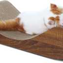 FluffyDream Cat Scratcher Cardboard, Scratching Pad House Bed Furniture Protector, Infinity Shape, Curved (Wood, Bone)