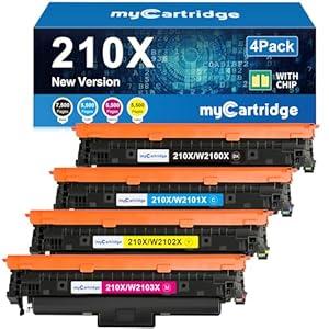 210X Toner Cartridges 4 Pack High Yield (with Chip) Compatible Replacement for HP 210X 210A for Color Laserjet Pro MFP 4301fdw 4301fdn Pro 4201dw 4201dn Series Printer Ink W2100X W2100A (BCMY, 4-Pack)