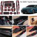 Auovo Cup Holder Inserts Liners Compatible with Toyota Camry Accessories 2025 2026 Car Custom Center Console Cup Holder Door Pockets Mats Pads for New 2025 Camry 19-PCS (Red, Trim)