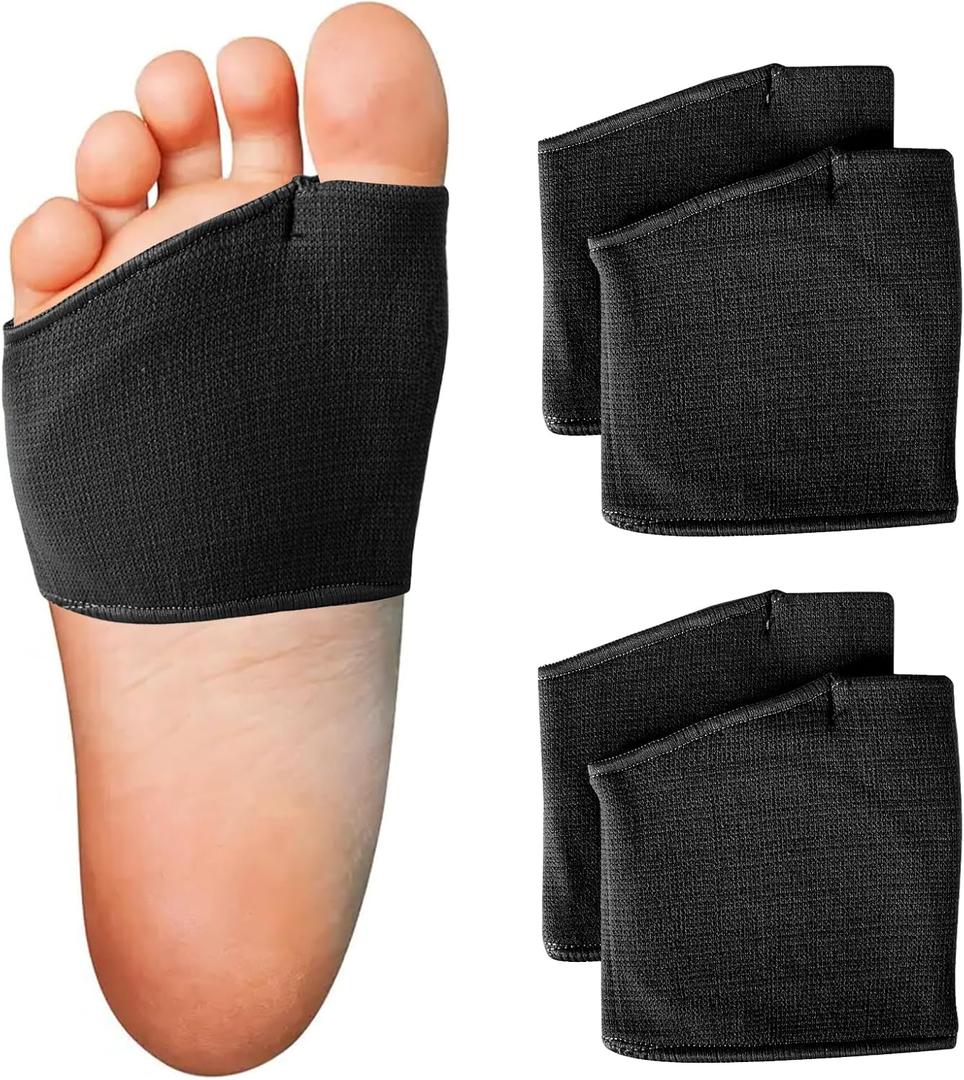 2 Pairs Metatarsal Pads Women and Men, Fabric Metatarsal Pads with Gel Pads, Metatarsalgia Insoles Provides Relief for Sesamoiditis, Metatarsalgia, Morton's Neuroma Metatarsal Gel Pads (L, Black)