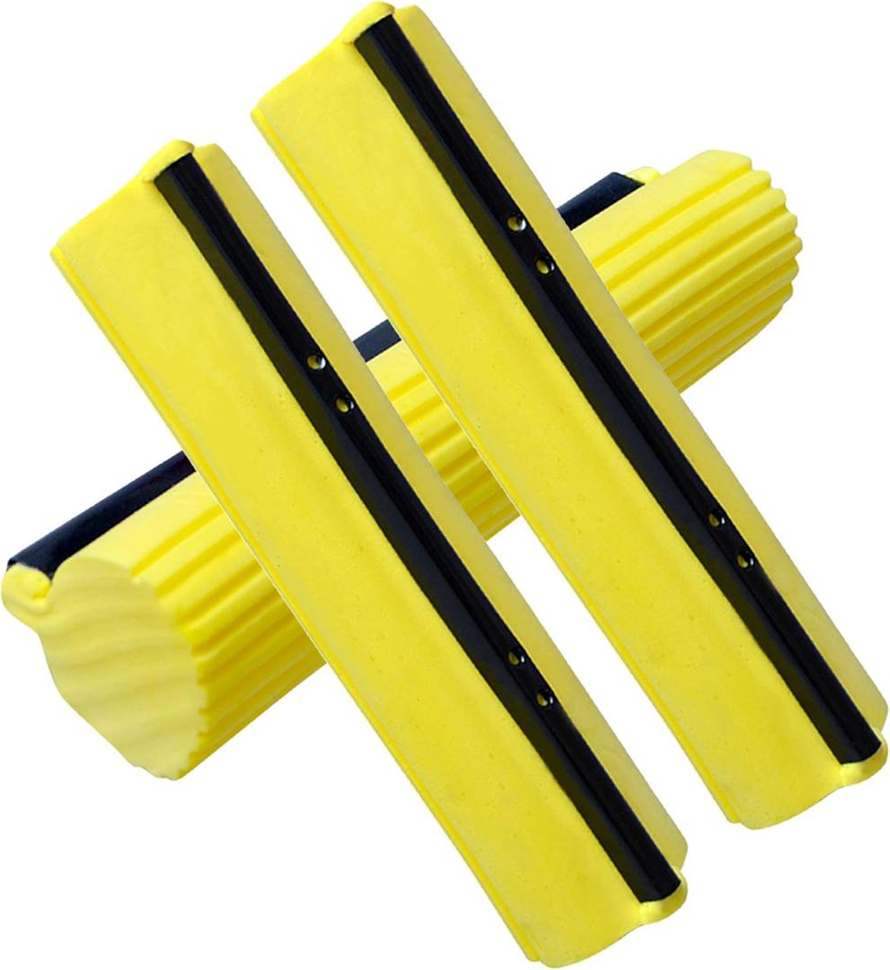 Sponge Roller Mop Head Refills, Pack of 3 Absorbent Sponge Pads Replacement, 38cm(15")-Yellow