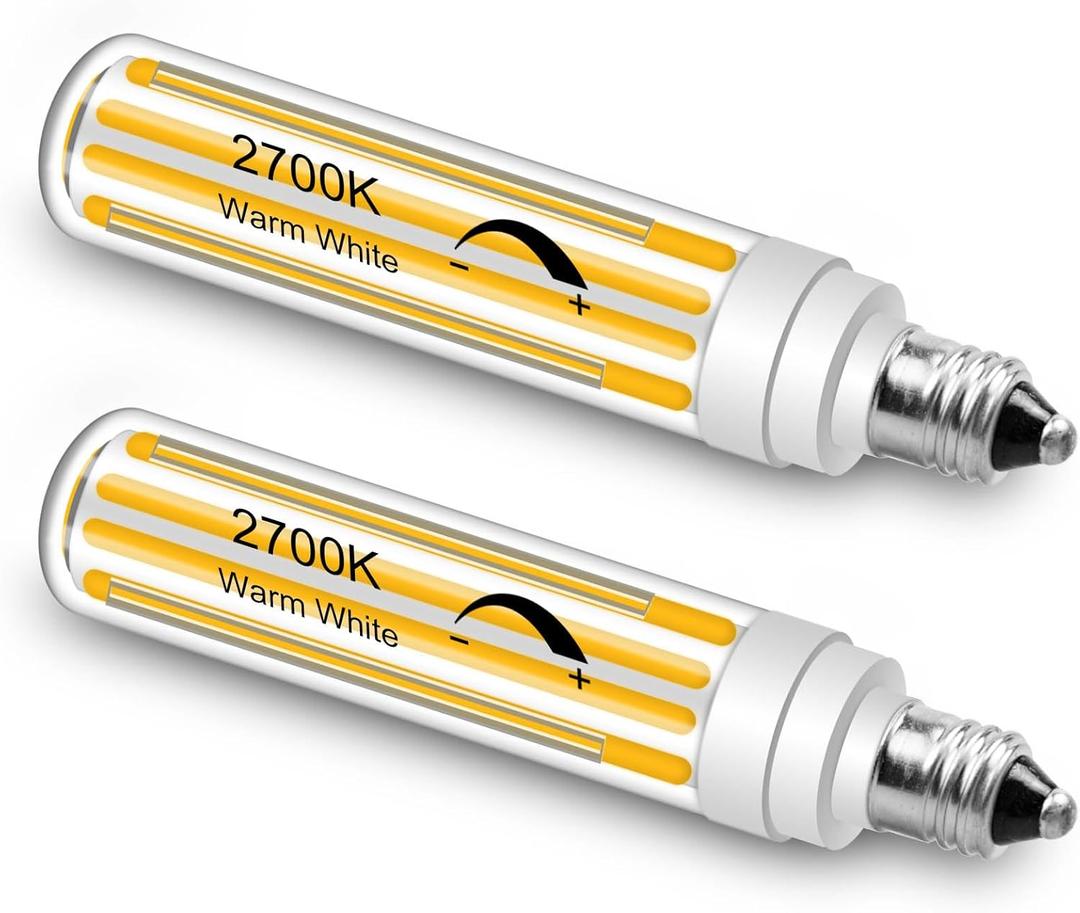 ZHENMING Updated Dimmable E11 LED Bulb 100W 120W 150W Halogen Bulbs Equivalent,T4 COB Mini Candelabra LED Bulb Dimmable, Warm White 2700K,15W 1500LM JDE11 120V 100W-150W LED Bulb,2 Pack (Yellow)