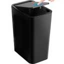 Homie Slim Bathroom Trash Can 2.9 Gallon with Pop-Up Lid, Bag Holding Clips, Use as Mini Garbage Basket, Slim Dust Bin, or Decor in Bathroom, Restroom, Kitchen (Black) 