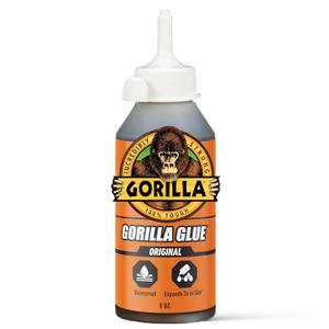 Gorilla Original Gorilla Glue, Brown, Waterproof Polyurethane Glue, 8 Ounce (Pack of 1) - Expands Into Materials, All Purpose