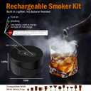 Electric Whiskey Smoker Kit with 6 Wood Chips, Smoker for Old Fashioned Cocktails Built in Electric Lighter, No Butane Needed, Cocktail Smoker Kit Gifts for Cocktail Lovers Friends Birthday