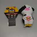 Bite Force -Durable & Strong Dog Toy Cow with Squeaker, Kevlar-Reinforced for Aggressive Chewers for Small Medium Large Dogs - White and Pink.