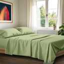 Ashton Sheets 100% Egyptian Cotton Sheets California King Size - Luxury 1200 Series Signature Collection Cal King Sheet Set (4 PC, Sage Green), Soft Cooling, Sateen Weave, 17" Deep Pocket Bed Set