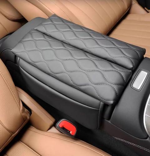 Egreat Center Console Armrest Cover for Mercedes Benz E-Class e350 e450 2024-2025, CLE 2024-2025,EQE 2023-2025,Leather Armrest Console Cover with Side Storage Pockets-(Black)