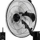 Simple Deluxe 18 Inch Household Commercial Wall Mount Fan 90 Degree Horizontal Oscillation, 5 Speed Settings 1 Pack,Black