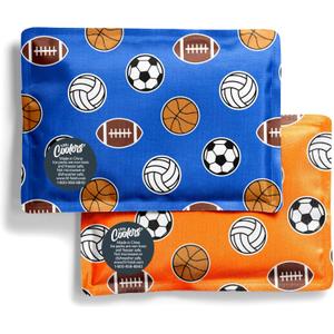 Fit & Fresh Cool Coolers 2 Pack Soft Ice for Lunch Bags, Flexible Stretch Nylon, Durable, Reusable Lunch Box Ice Packs, Soft Ice, Reusable Freezer Packs, Lunch Ice, Easy to Clean, Sports Balls (Standard)