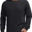 VEIISAR Men's Heavy Weight Crew Neck Long Sleeve T Shirt - Mens 100 Cotton Thick Pre Shrunk Shirts (XX-Large)