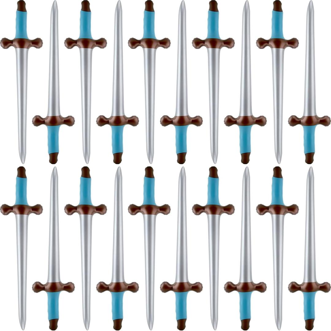20 Pack 24 Inch Inflatable Pirate Swords Blow Up Sword Inflatable Weapon Toys for Halloween Pirate Theme Party Costume Accessories